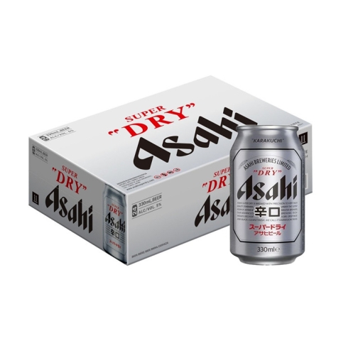 Bia Asahi 330ml x 24 lon  ( date 12/2026)