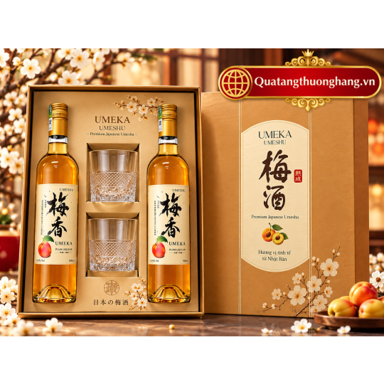 HỘP QUÀ RƯỢU MƠ KÈM LY - giá đã bao gồm VAT 