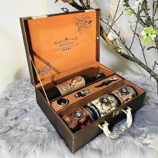 SET VANG HẠT KÈM HỘP DA