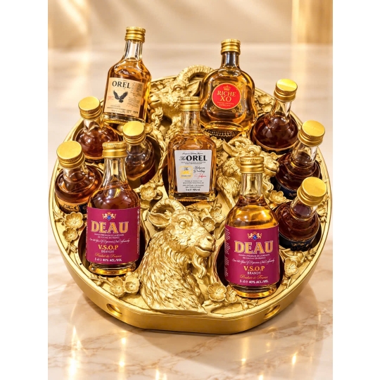 SET RƯỢU MINI 12 CHAI KÈM KỆ TAM DƯƠNG 2027 (giá đã bao Gồm VAT , khách sỉ ib ) 