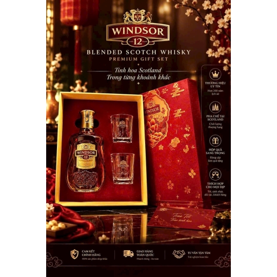 Hộp quà rượu windsor 12- 500ml